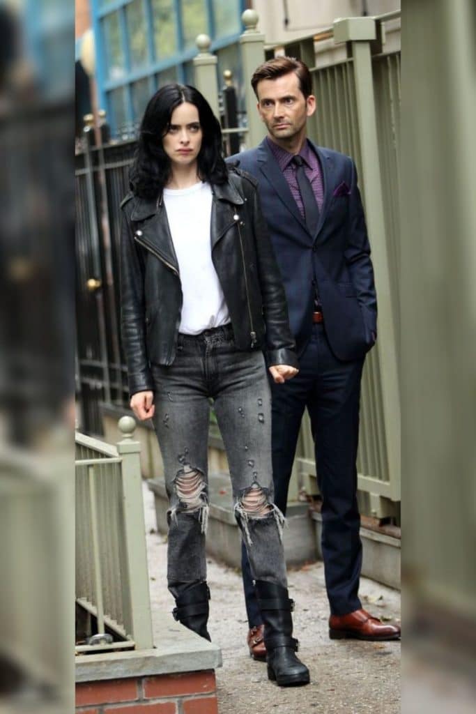 Jessica Jones showing off her edgy style.