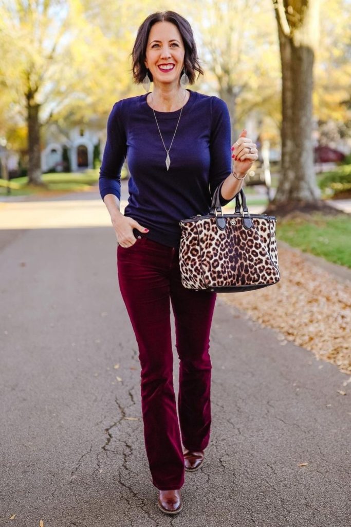 April from Stunning Style wearing comfortable and chic accessories.